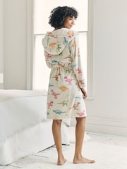 Chelsea Peers White Fleece Dinosaur Print Dressing Gown - Image 2 of 5
