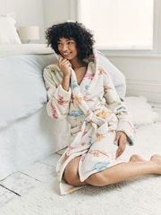 Chelsea Peers White Fleece Dinosaur Print Dressing Gown - Image 5 of 5