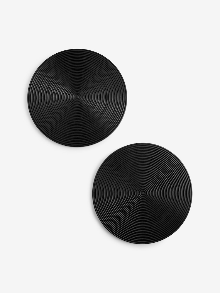 Set of 2 Black Bronx Etched Wooden Placemats - Image 3 of 3