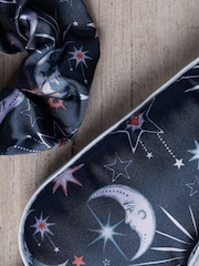 Chelsea Peers Blue Satin Mystic Moon Print Sleep Mask & Scrunchie Gift Set - Image 3 of 4
