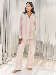 Chelsea Peers White Maternity Stripe White Long Pyjamas Set - Image 1 of 6