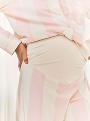 Chelsea Peers White Maternity Stripe White Long Pyjamas Set - Image 4 of 6