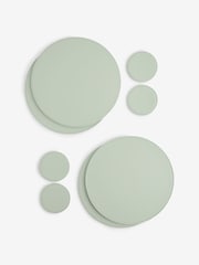Set of 4 Sage Green Texture Reversible Faux Leather Placemats and Coasters - Image 3 of 3