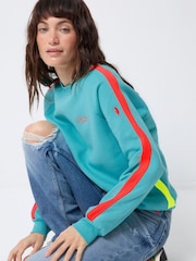 SCAMP & DUDE Green Oversized Sweatshirt Colourblock - Image 2 of 5