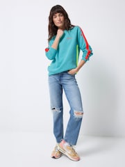 SCAMP & DUDE Green Oversized Sweatshirt Colourblock - Image 3 of 5