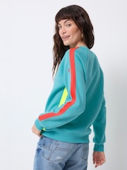 SCAMP & DUDE Green Oversized Sweatshirt Colourblock - Image 5 of 5