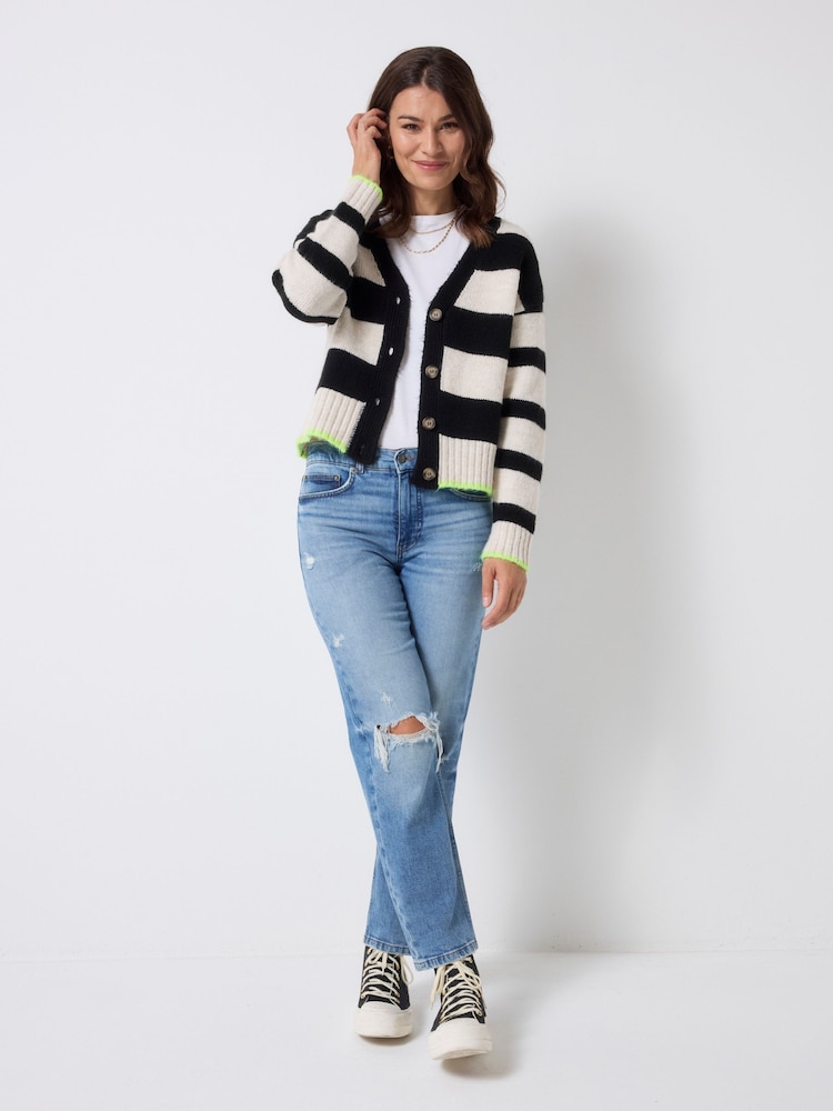 SCAMP & DUDE Cream Cardigan with Bold Stripe - Image 4 of 4