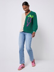 SCAMP & DUDE Green Lofty Colour Block Cardigan - Image 2 of 4
