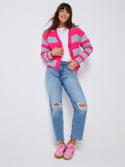 SCAMP & DUDE Grey Cardigan with Bold Stripe - Image 3 of 5