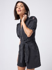 SCAMP & DUDE Denim Zip Front Playsuit - Imagem 2 de 5