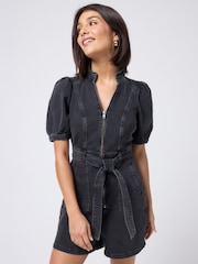 SCAMP & DUDE Denim Zip Front Playsuit - Imagem 3 de 5