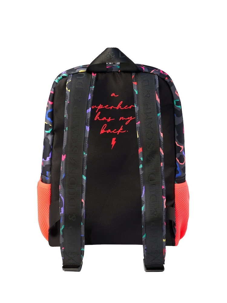 SCAMP & DUDE Grey Backpack with Rainbow Shadow Leopard & Lightning Bolt - Image 3 of 3