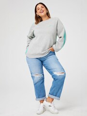 SCAMP & DUDE Grey Oversized Sweatshirt Colourblock - Image 2 of 5