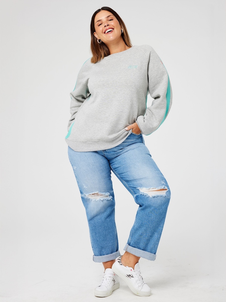 SCAMP & DUDE Grey Oversized Sweatshirt Colourblock - Image 2 of 5