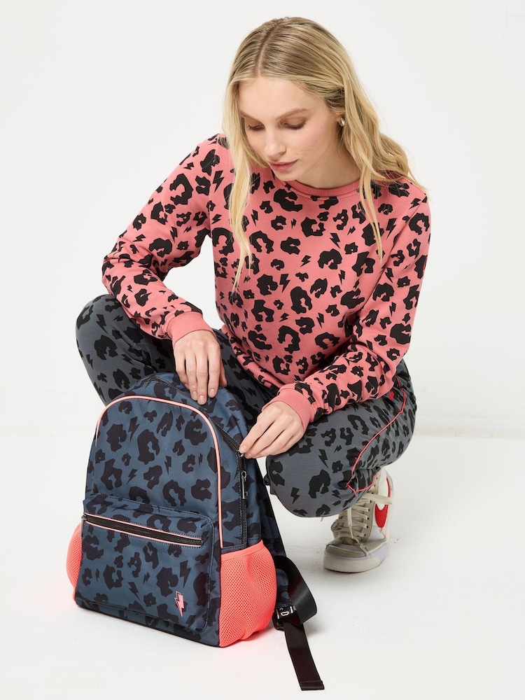SCAMP & DUDE Grey Leopard Backpack - Image 2 of 5