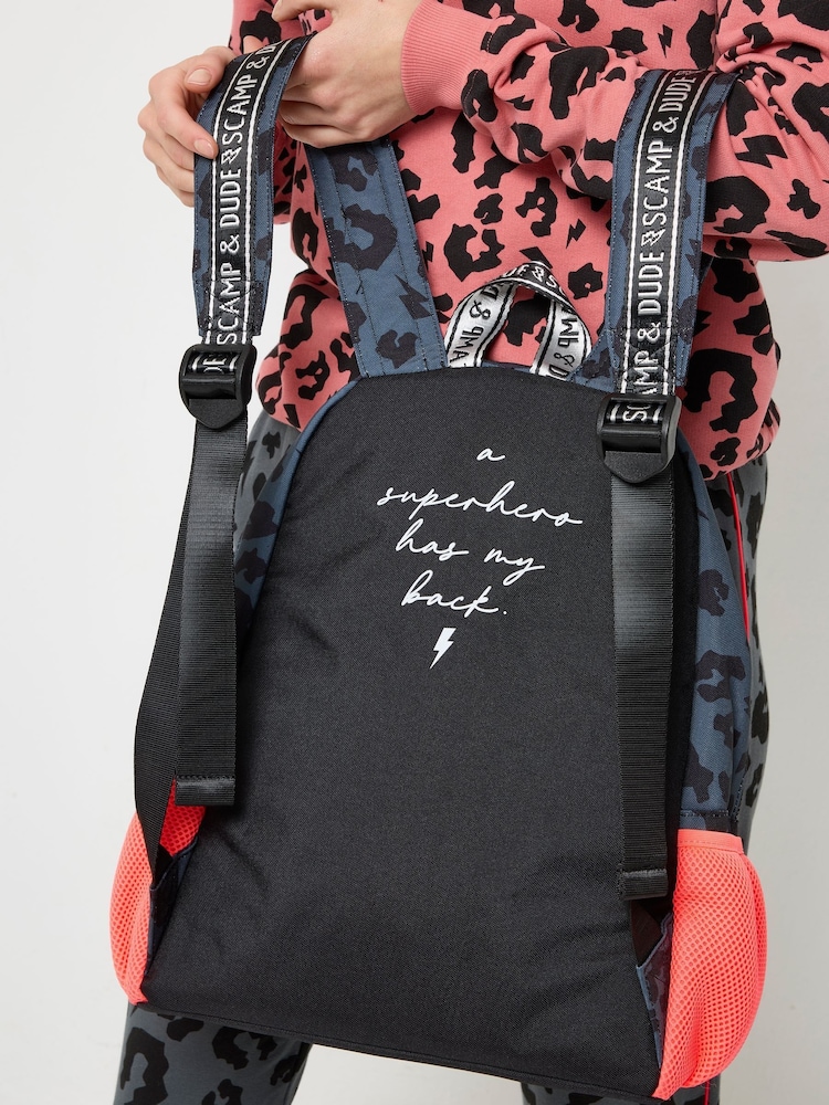 SCAMP & DUDE Grey Leopard Backpack - Image 5 of 5