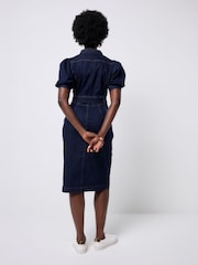 SCAMP & DUDE Denim Zip Detail Dress Rinse Wash - Imagem 4 de 5