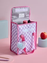 Pink and Purple Pastel Gingham Print Lunch Bag - Image 2 of 4