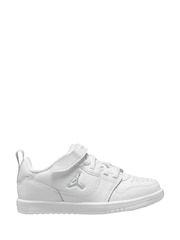 Jordan White/Silver Junior Access Court Low Trainers - Image 1 of 4