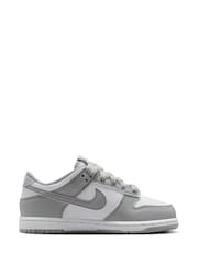 Nike White Grey Junior Dunk Low Trainers - Image 2 of 7