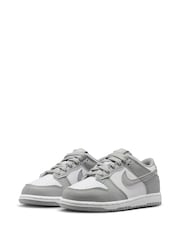 Nike White Grey Junior Dunk Low Trainers - Image 3 of 7