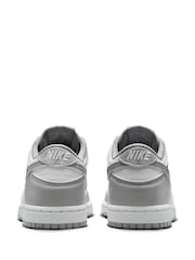 Nike White Grey Junior Dunk Low Trainers - Image 4 of 7