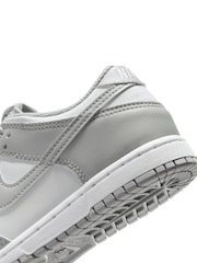 Nike White Grey Junior Dunk Low Trainers - Image 7 of 7
