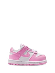 Nike White/Pink Infant Dunk Low Trainers - Image 1 of 9