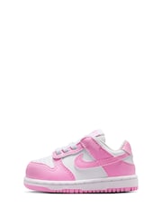 Nike White/Pink Infant Dunk Low Trainers - Image 2 of 9
