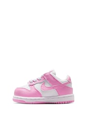 Nike White/Pink Infant Dunk Low Trainers - Image 4 of 9