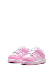 Nike White/Pink Infant Dunk Low Trainers - Image 5 of 9