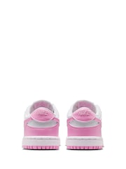 Nike White/Pink Infant Dunk Low Trainers - Image 7 of 9