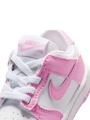 Nike White/Pink Infant Dunk Low Trainers - Image 9 of 9