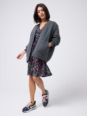 SCAMP & DUDE Black Quilted Bolt Bomber Jacket Light Washed - Image 3 of 5