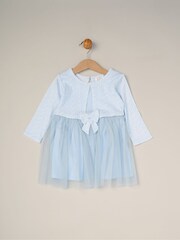 Azul - Miss Mock Cardigan Dress For Baby - Imagem 1 de 2