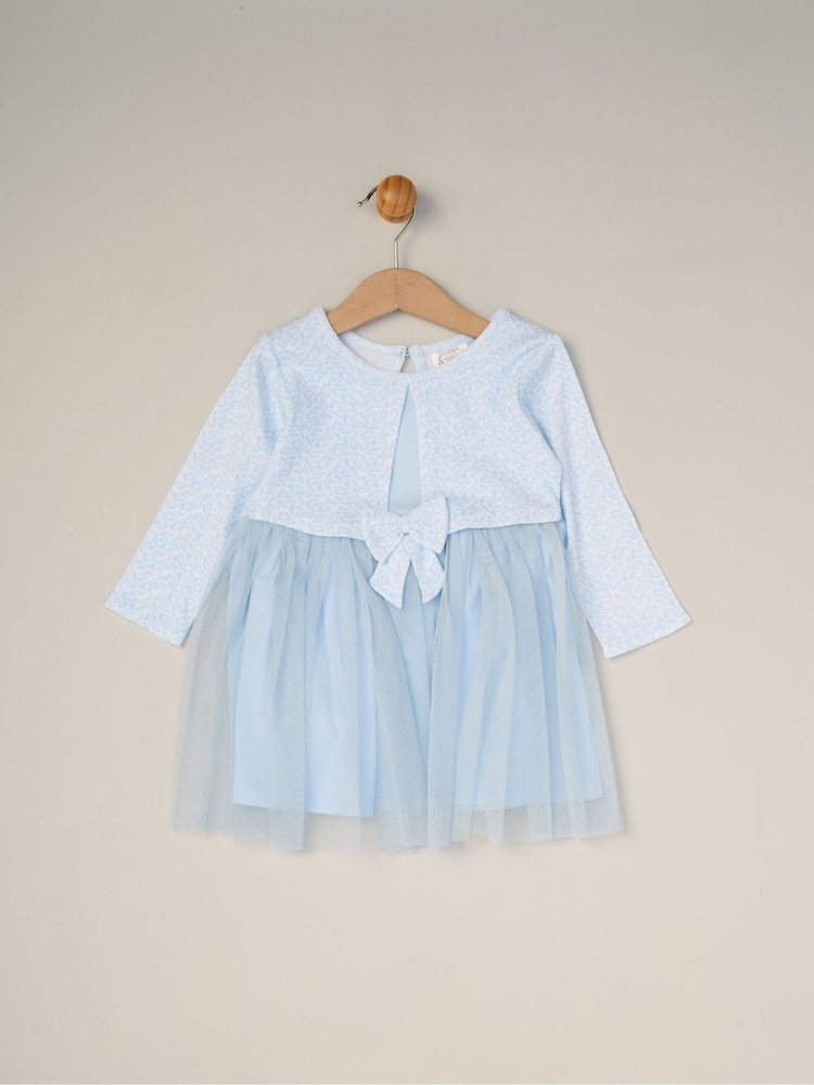 Azul - Miss Mock Cardigan Dress For Baby - Imagem 1 de 2