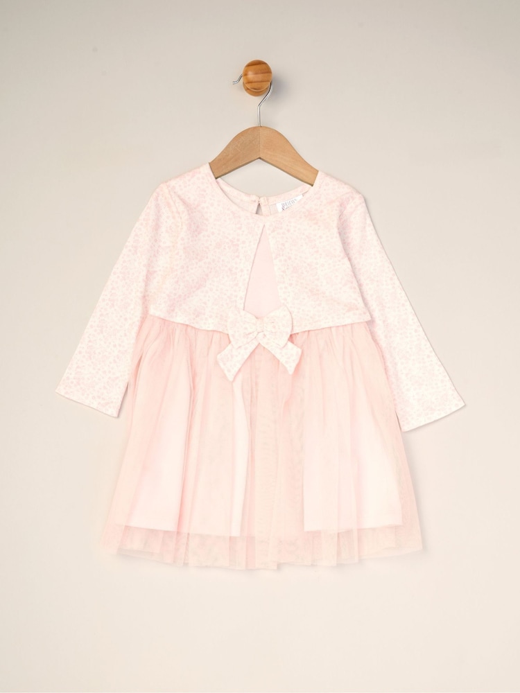 Rosa claro - Miss Mock Cardigan Dress For Baby - Imagem 1 de 2