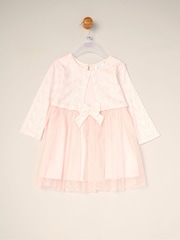 Miss Light Pink Mock Cardigan Dress For Baby - Image 3 of 3