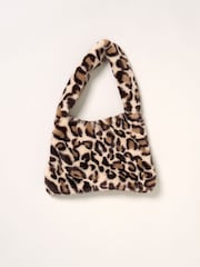 Miss Faux Fur Gilet Muslin Brown Top and Skirt with Bag Set - Image 4 of 7