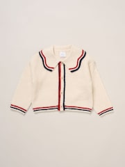 Miss True Knit White Cardigan with Check Skirt - Image 3 of 5