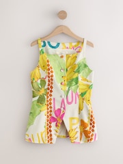 彩色 - Linen Rich Postcard Print Waistcoat - 圖片 7/9