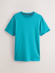 Teal Blue Short Sleeve Tee Active Gym Training Top - Image 7 of 9