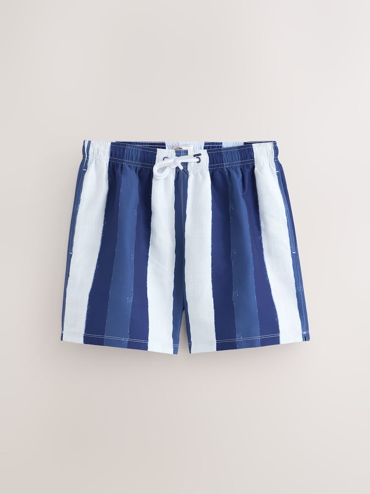 Blue/White Stripe Quick Dry 4 Inch Swim Shorts - Image 1 of 4