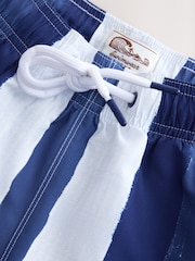 Blue/White Stripe Quick Dry 4 Inch Swim Shorts - Image 6 of 8