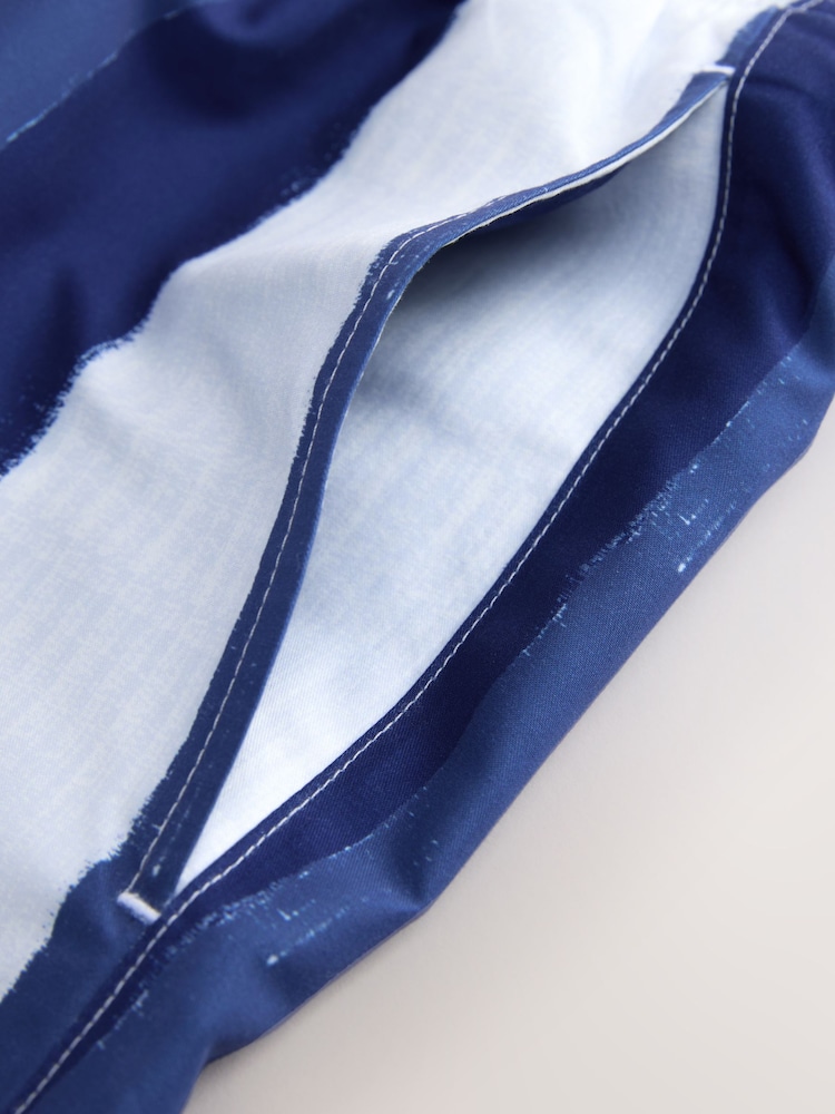 Blue/White Stripe Quick Dry 4 Inch Swim Shorts - Image 8 of 8