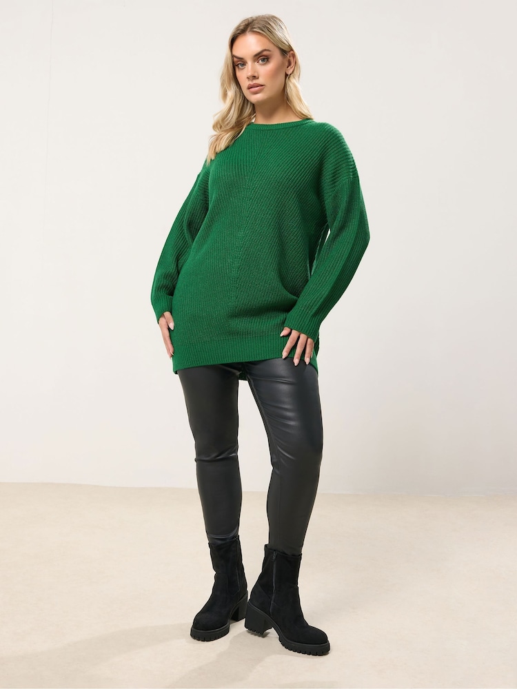Yours Curve Green Essential Jumper - Image 2 of 5 Yours Curve Green Essential Jumper - Image 2 of 5