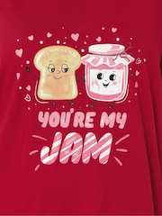 Yours Curve Red Youre My Jam Dipped Back Nightdress - Image 4 of 5
