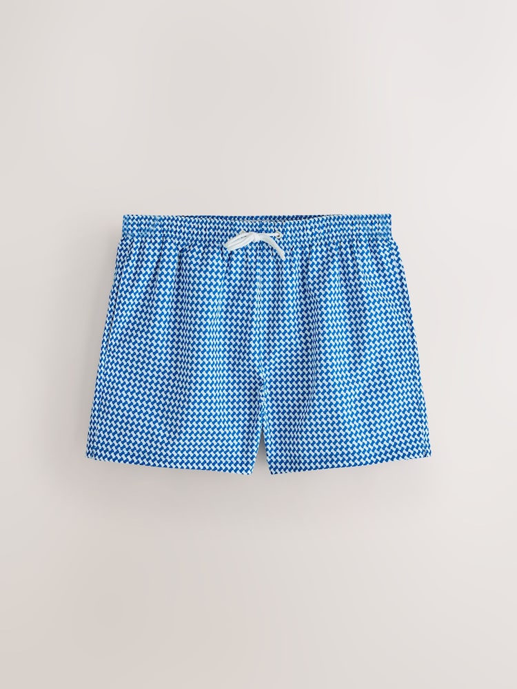 Red & Blue 2 Pack Geo Print Swim Shorts 5" - Image 2 of 5