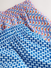 Red & Blue 2 Pack Geo Print Swim Shorts 5" - Image 4 of 5