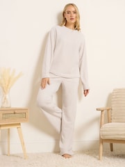Long Tall Sally White Microfleece Pyjama Top - Image 2 of 6